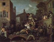 William Hogarth The auspices of the members of the election campaign oil on canvas